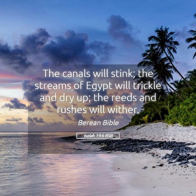 Picture 05 - Isaiah 19:6 BSB - The canals will stink; the streams of Egypt will - Bible Verse Picture