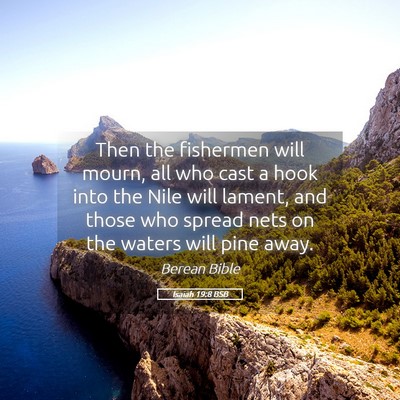 Picture 05 - Isaiah 19:8 BSB - Then the fishermen will mourn, all who cast a - Bible Verse Picture