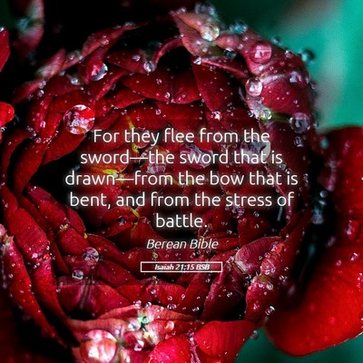 Picture 05 - Isaiah 21:15 BSB - For they flee from the sword—the sword that is - Bible Verse Picture