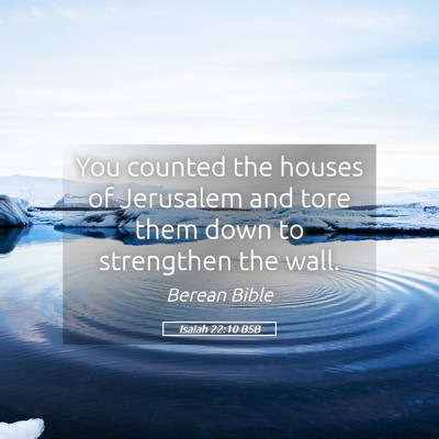 Picture 05 - Isaiah 22:10 BSB - You counted the houses of Jerusalem and tore them - Bible Verse Picture