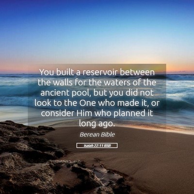 Picture 05 - Isaiah 22:11 BSB - You built a reservoir between the walls for the - Bible Verse Picture