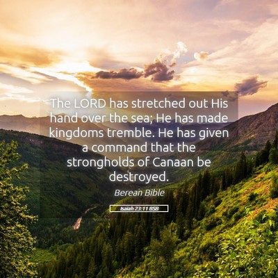 Picture 05 - Isaiah 23:11 BSB - The LORD has stretched out His hand over the sea; - Bible Verse Picture