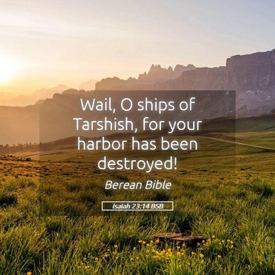 Picture 05 - Isaiah 23:14 BSB - Wail, O ships of Tarshish, for your harbor has - Bible Verse Picture