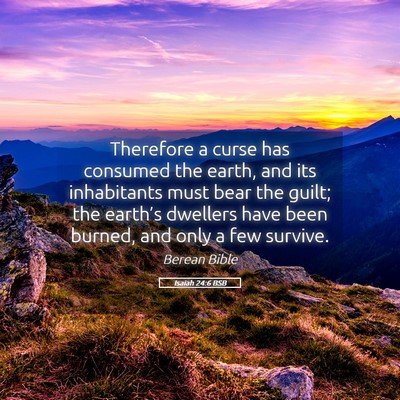 Picture 05 - Isaiah 24:6 BSB - Therefore a curse has consumed the earth, and its - Bible Verse Picture