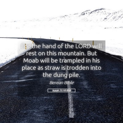 Picture 05 - Isaiah 25:10 BSB - For the hand of the LORD will rest on this - Bible Verse Picture