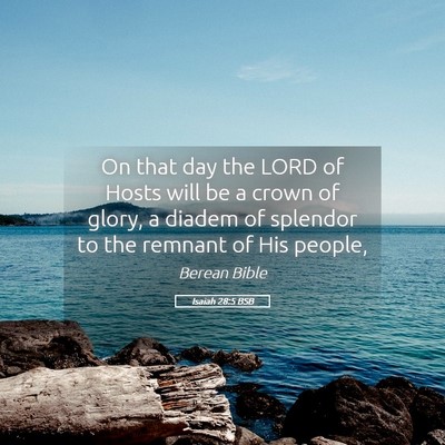 Picture 05 - Isaiah 28:5 BSB - On that day the LORD of Hosts will be a crown of - Bible Verse Picture