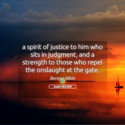 Picture 05 - Isaiah 28:6 BSB - a spirit of justice to him who sits in judgment, - Bible Verse Picture