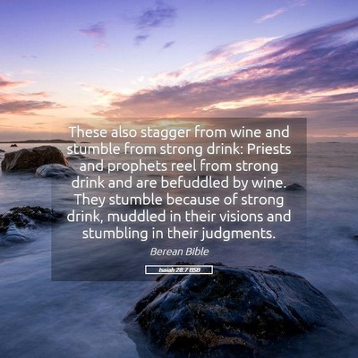 Picture 05 - Isaiah 28:7 BSB - These also stagger from wine and stumble from - Bible Verse Picture