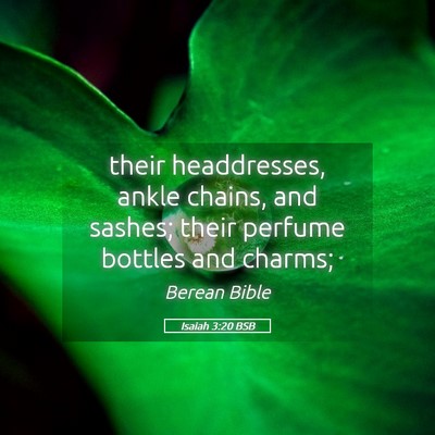Picture 05 - Isaiah 3:20 BSB - their headdresses, ankle chains, and sashes; - Bible Verse Picture