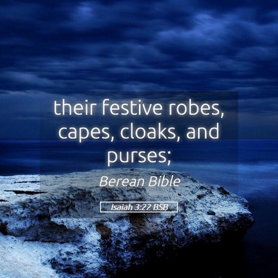 Picture 05 - Isaiah 3:22 BSB - their festive robes, capes, cloaks, and - Bible Verse Picture