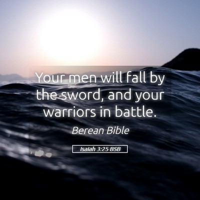 Picture 05 - Isaiah 3:25 BSB - Your men will fall by the sword, and your - Bible Verse Picture