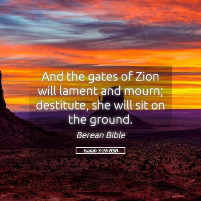 Picture 05 - Isaiah 3:26 BSB - And the gates of Zion will lament and mourn; - Bible Verse Picture