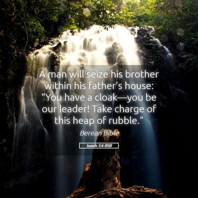 Picture 05 - Isaiah 3:6 BSB - A man will seize his brother within his - Bible Verse Picture