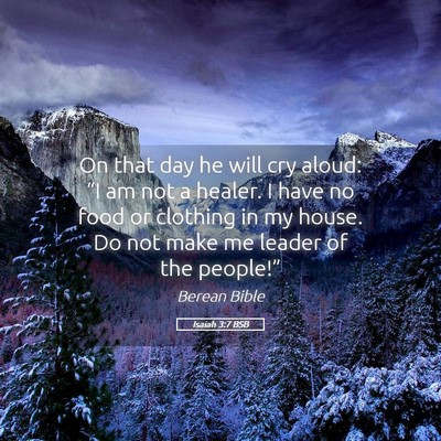 Picture 05 - Isaiah 3:7 BSB - On that day he will cry aloud: “I am not a - Bible Verse Picture
