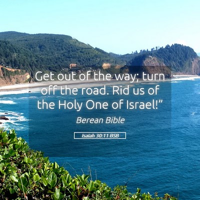 Picture 05 - Isaiah 30:11 BSB - Get out of the way; turn off the road. Rid us of - Bible Verse Picture