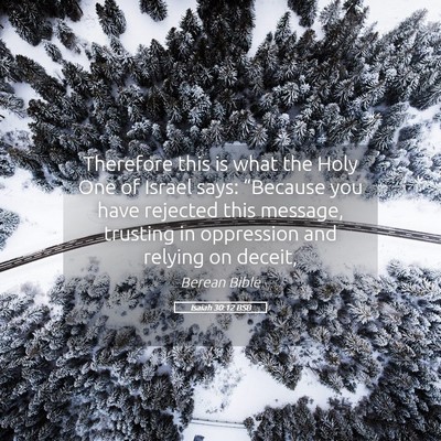 Picture 05 - Isaiah 30:12 BSB - Therefore this is what the Holy One of Israel - Bible Verse Picture