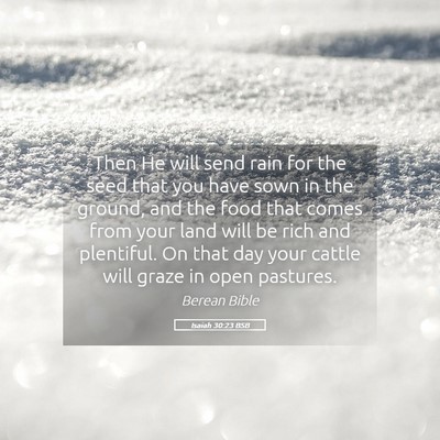 Picture 05 - Isaiah 30:23 BSB - Then He will send rain for the seed that you have - Bible Verse Picture