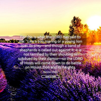 Picture 05 - Isaiah 31:4 BSB - For this is what the LORD has said to me: “Like - Bible Verse Picture
