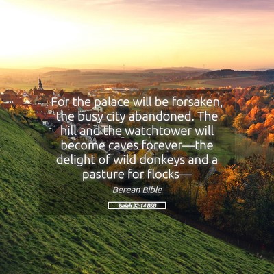 Picture 05 - Isaiah 32:14 BSB - For the palace will be forsaken, the busy city - Bible Verse Picture