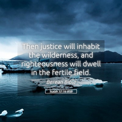 Picture 05 - Isaiah 32:16 BSB - Then justice will inhabit the wilderness, and - Bible Verse Picture