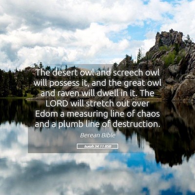 Picture 05 - Isaiah 34:11 BSB - The desert owl and screech owl will possess it, - Bible Verse Picture