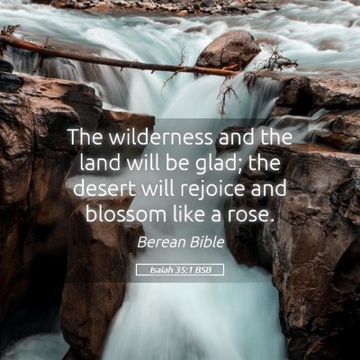 Picture 05 - Isaiah 35:1 BSB - The wilderness and the land will be glad; the - Bible Verse Picture