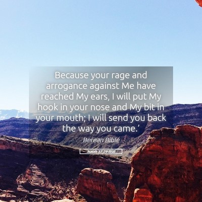 Picture 05 - Isaiah 37:29 BSB - Because your rage and arrogance against Me have - Bible Verse Picture