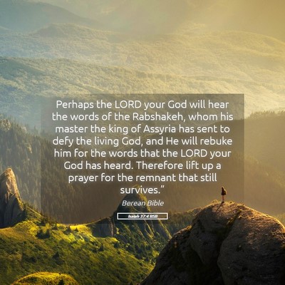 Picture 05 - Isaiah 37:4 BSB - Perhaps the LORD your God will hear the words of - Bible Verse Picture