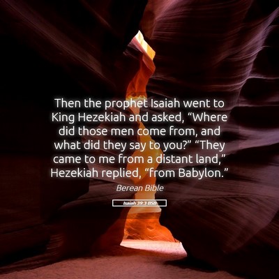 Picture 05 - Isaiah 39:3 BSB - Then the prophet Isaiah went to King Hezekiah and - Bible Verse Picture