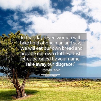 Picture 05 - Isaiah 4:1 BSB - In that day seven women will take hold of one man - Bible Verse Picture