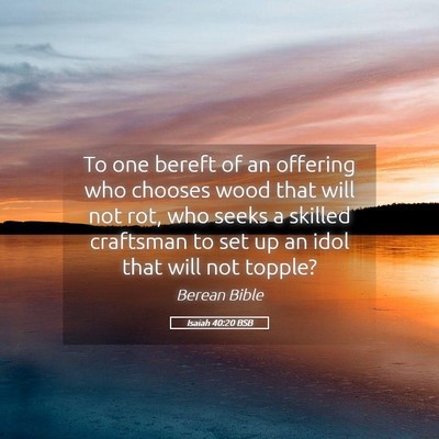 Picture 05 - Isaiah 40:20 BSB - To one bereft of an offering who chooses wood - Bible Verse Picture