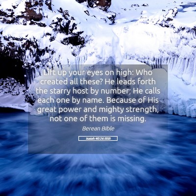 Picture 05 - Isaiah 40:26 BSB - Lift up your eyes on high: Who created all these? - Bible Verse Picture