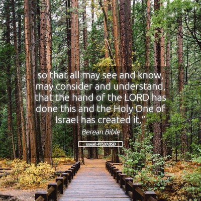 Picture 05 - Isaiah 41:20 BSB - so that all may see and know, may consider and - Bible Verse Picture