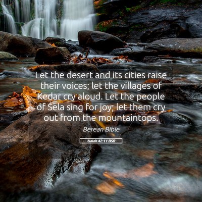Picture 05 - Isaiah 42:11 BSB - Let the desert and its cities raise their voices; - Bible Verse Picture