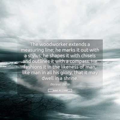 Picture 05 - Isaiah 44:13 BSB - The woodworker extends a measuring line; he marks - Bible Verse Picture