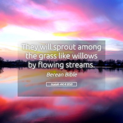 Picture 05 - Isaiah 44:4 BSB - They will sprout among the grass like willows by - Bible Verse Picture