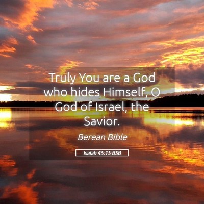 Picture 05 - Isaiah 45:15 BSB - Truly You are a God who hides Himself, O God of - Bible Verse Picture
