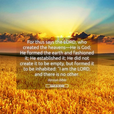 Picture 05 - Isaiah 45:18 BSB - For thus says the LORD, who created the - Bible Verse Picture