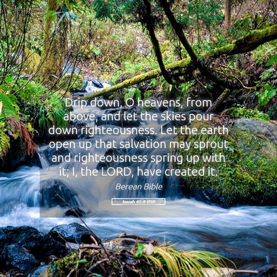 Picture 05 - Isaiah 45:8 BSB - Drip down, O heavens, from above, and let the - Bible Verse Picture