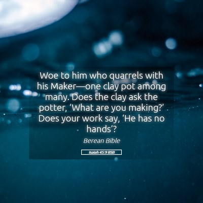 Picture 05 - Isaiah 45:9 BSB - Woe to him who quarrels with his Maker—one clay - Bible Verse Picture