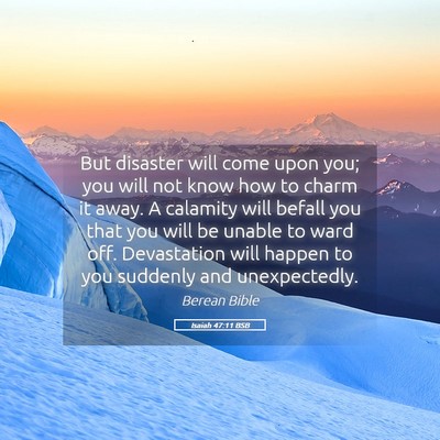 Picture 05 - Isaiah 47:11 BSB - But disaster will come upon you; you will not - Bible Verse Picture
