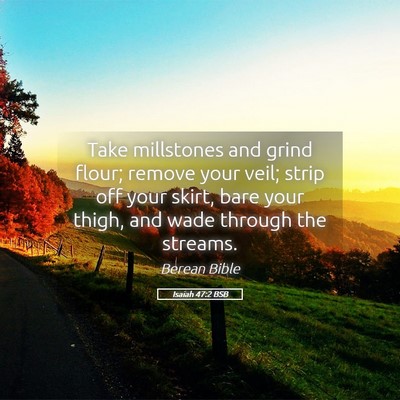 Picture 05 - Isaiah 47:2 BSB - Take millstones and grind flour; remove your - Bible Verse Picture