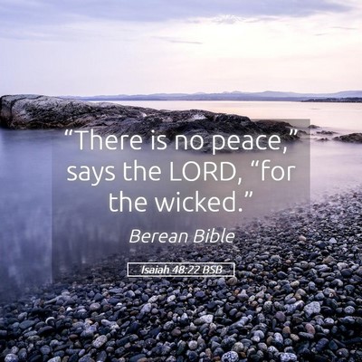 Picture 05 - Isaiah 48:22 BSB - “There is no peace,” says the LORD, “for - Bible Verse Picture