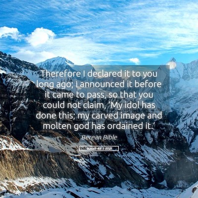 Picture 05 - Isaiah 48:5 BSB - Therefore I declared it to you long ago; I - Bible Verse Picture