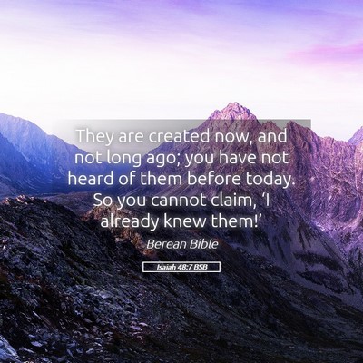 Picture 05 - Isaiah 48:7 BSB - They are created now, and not long ago; you have - Bible Verse Picture