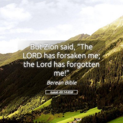 Picture 05 - Isaiah 49:14 BSB - But Zion said, “The LORD has forsaken me; the - Bible Verse Picture