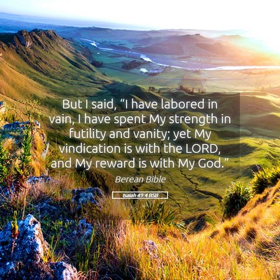 Picture 05 - Isaiah 49:4 BSB - But I said, “I have labored in vain, I have - Bible Verse Picture