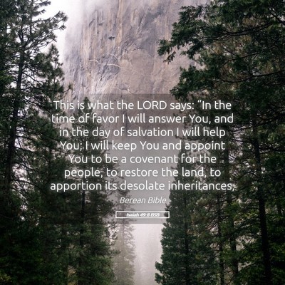 Picture 05 - Isaiah 49:8 BSB - This is what the LORD says: “In the time of - Bible Verse Picture