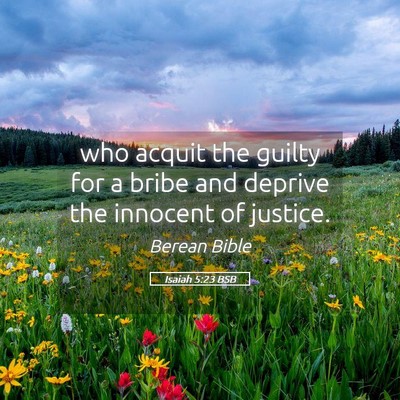 Picture 05 - Isaiah 5:23 BSB - who acquit the guilty for a bribe and deprive the - Bible Verse Picture