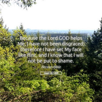 Picture 05 - Isaiah 50:7 BSB - Because the Lord GOD helps Me, I have not been - Bible Verse Picture